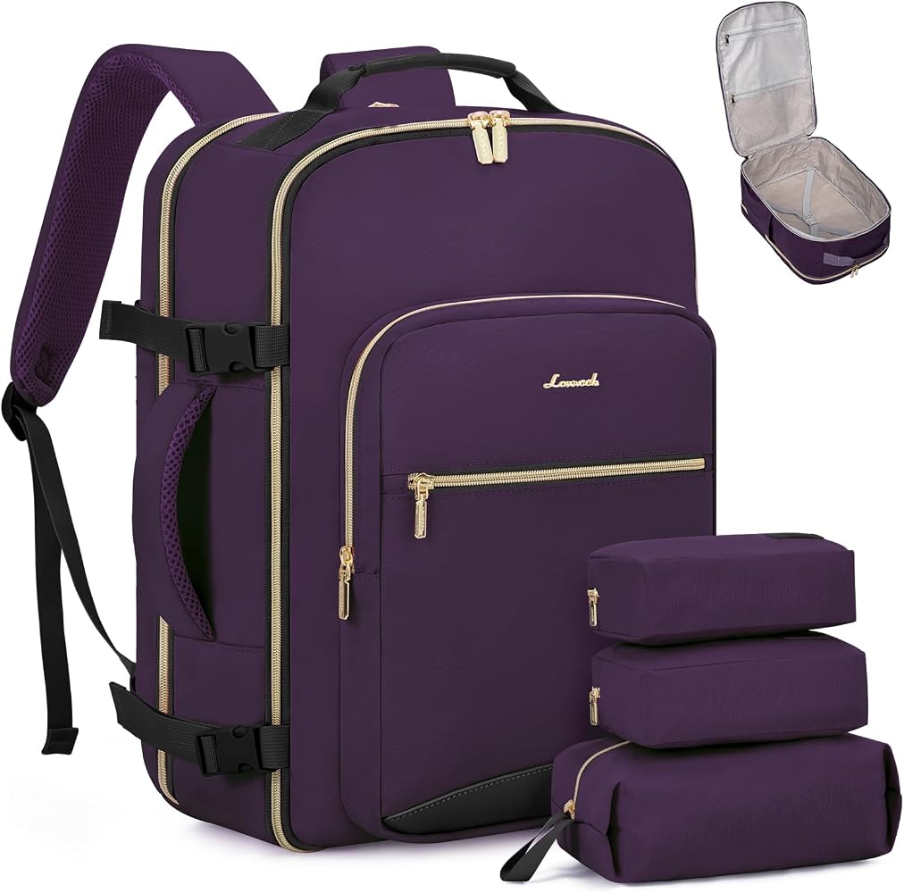 40L Travel Carry On Backpack with Packing Cubes & Laptop Compartment
