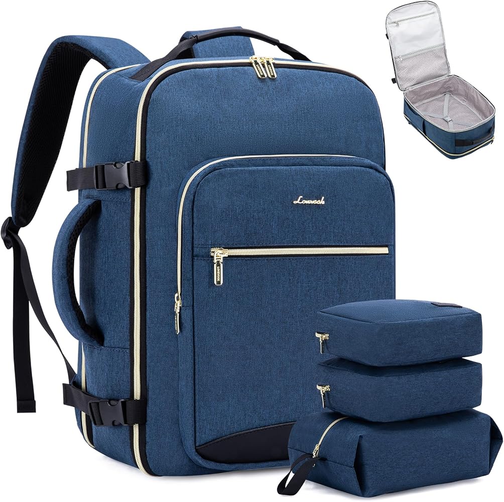 40L Travel Carry On Backpack with Packing Cubes & Laptop Compartment