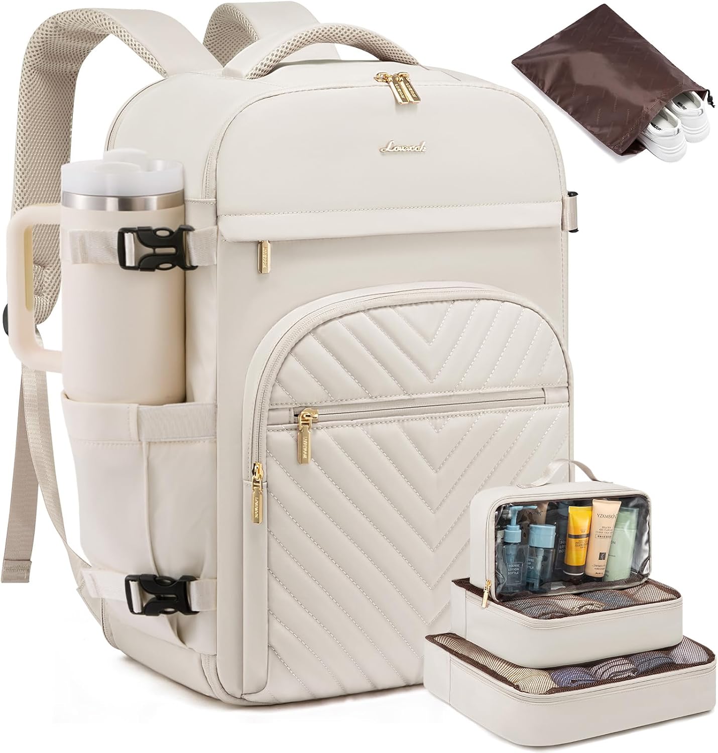 50L-5Pcs Airline Approved Travel Backpack Waterproof Carry On Bag