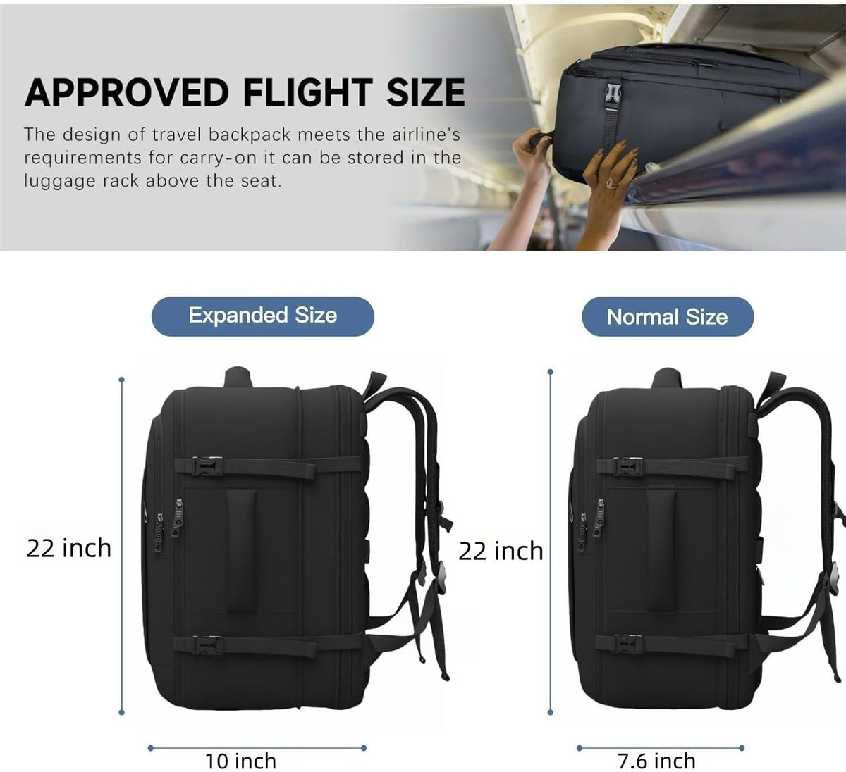 Gieury 55L Carry On Backpack, Extra Large Travel Backpack for Men & Women