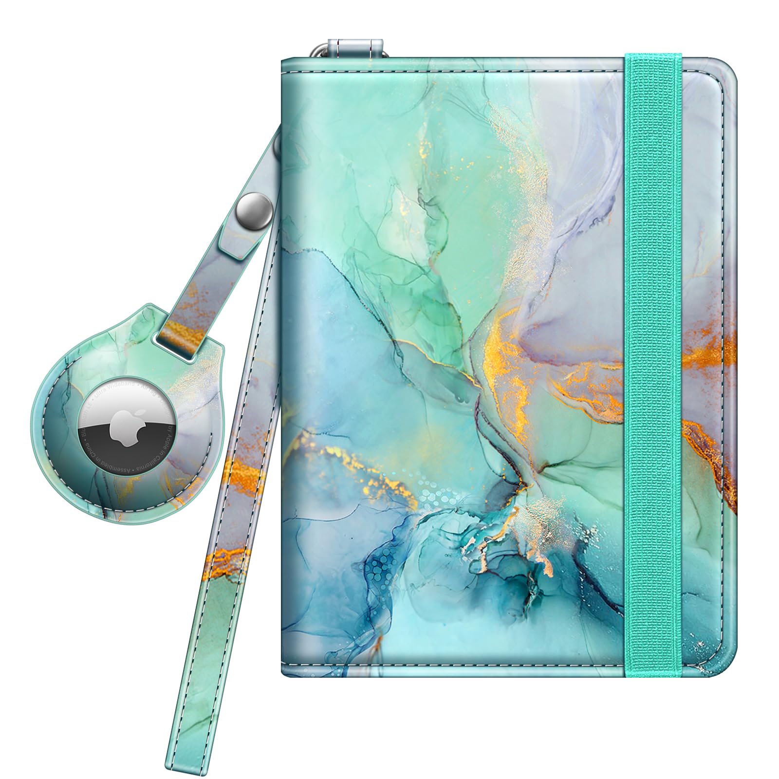 Fintie Passport Holder with Airtag Holder, Slim Travel Wallet RFID Blocking Passport Cover Protector Essentials with Credit Card Slots for Women/Men