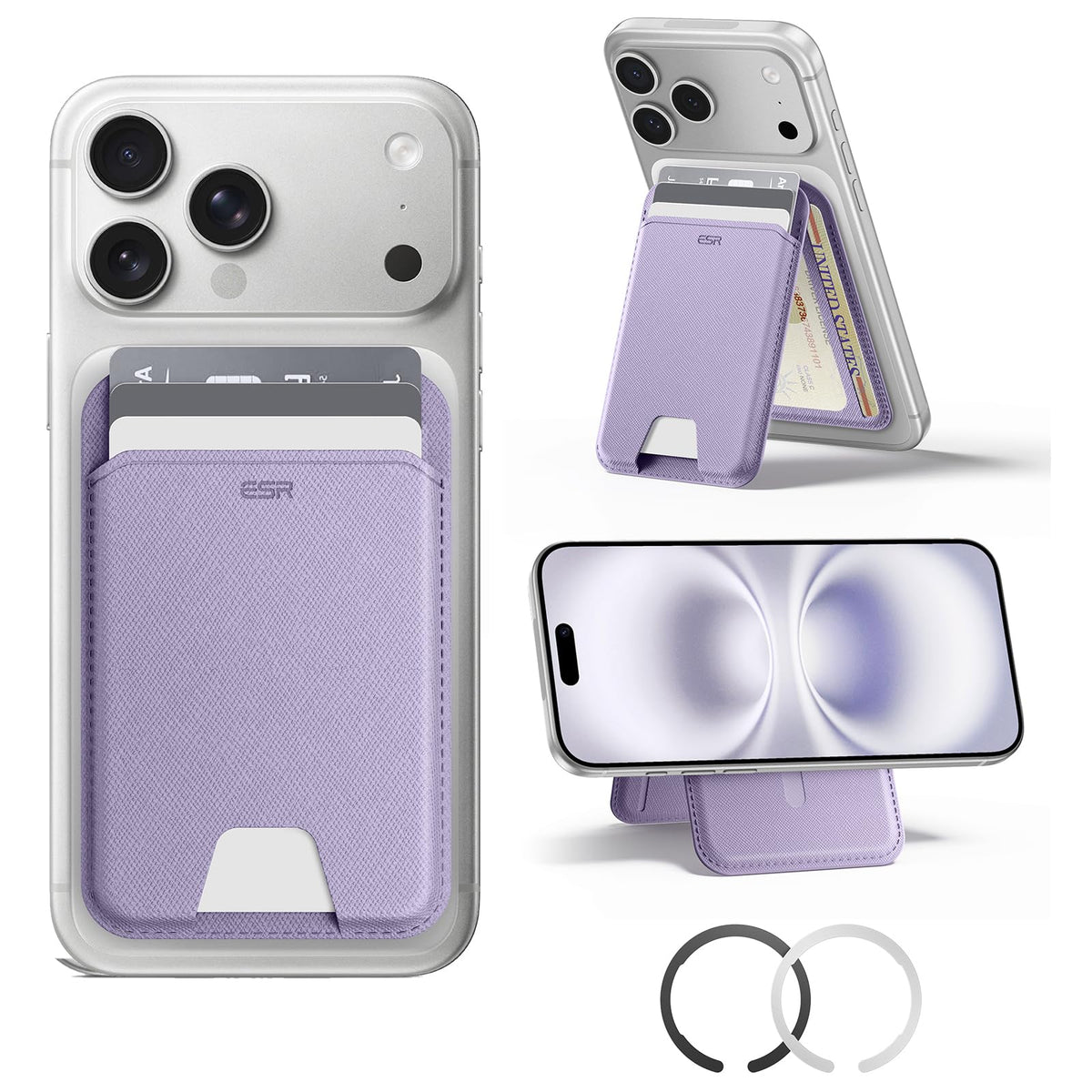 MagSafe Wallet with Adjustable Stand, RFID Blocking 5 Card Holder