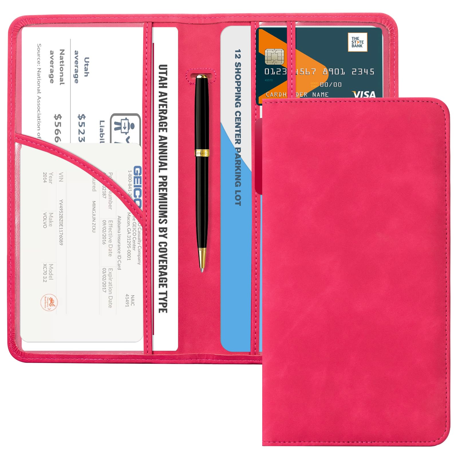 Car Registration Insurance Holder for Glove Box Organizer Case Vehicle