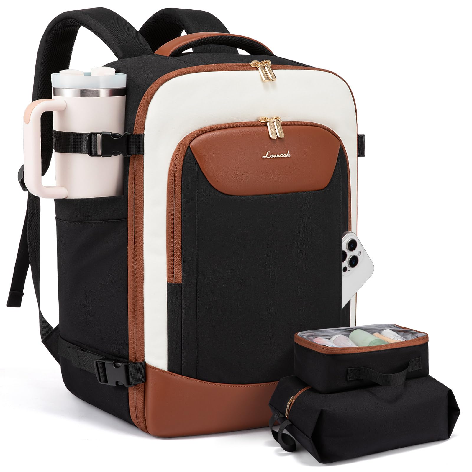 50L-3Pcs Airline Approved Travel Backpack Waterproof Carry On Bag