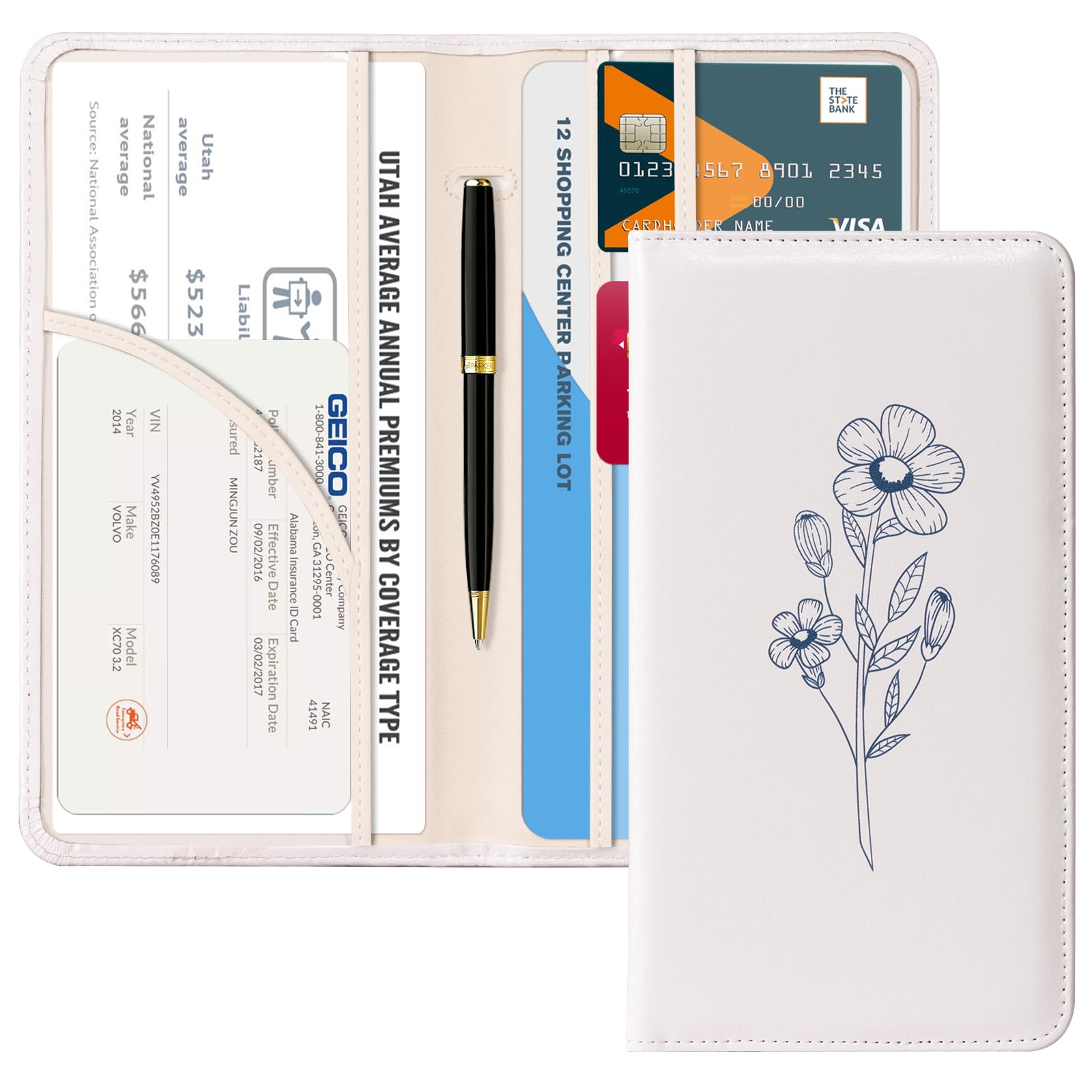 Car Registration Insurance Holder for Glove Box Organizer Case Vehicle