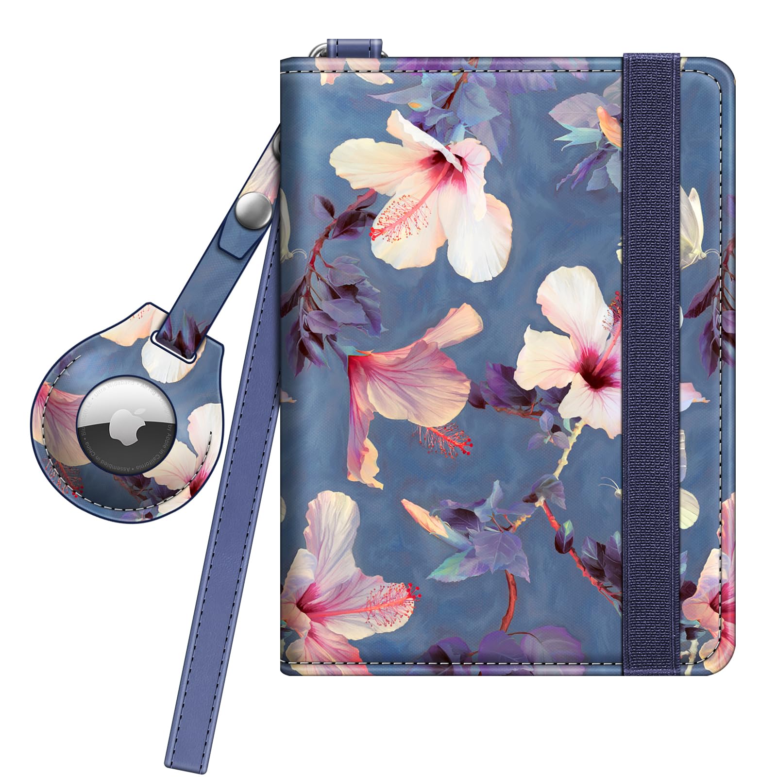 Fintie Passport Holder with Airtag Holder, Slim Travel Wallet RFID Blocking Passport Cover Protector Essentials with Credit Card Slots for Women/Men