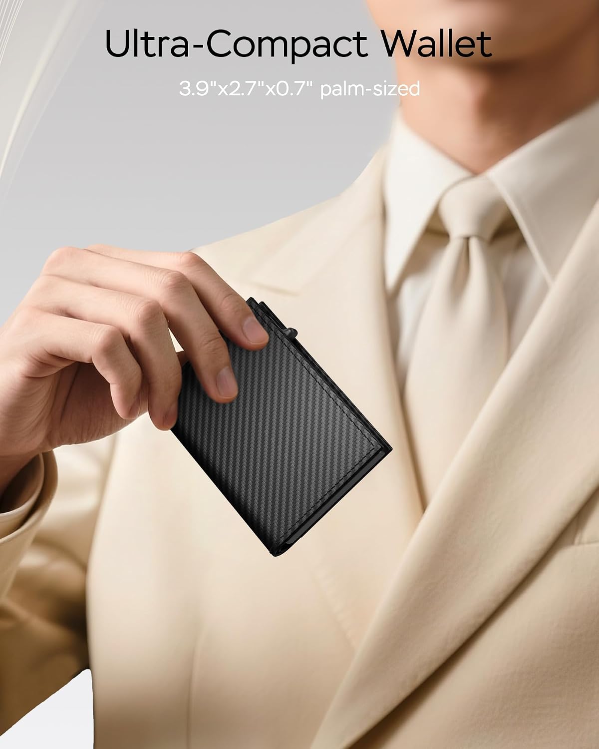 RFID Wallet for Men with Pop Up Credit Card Holder Minimalist Slim Smart