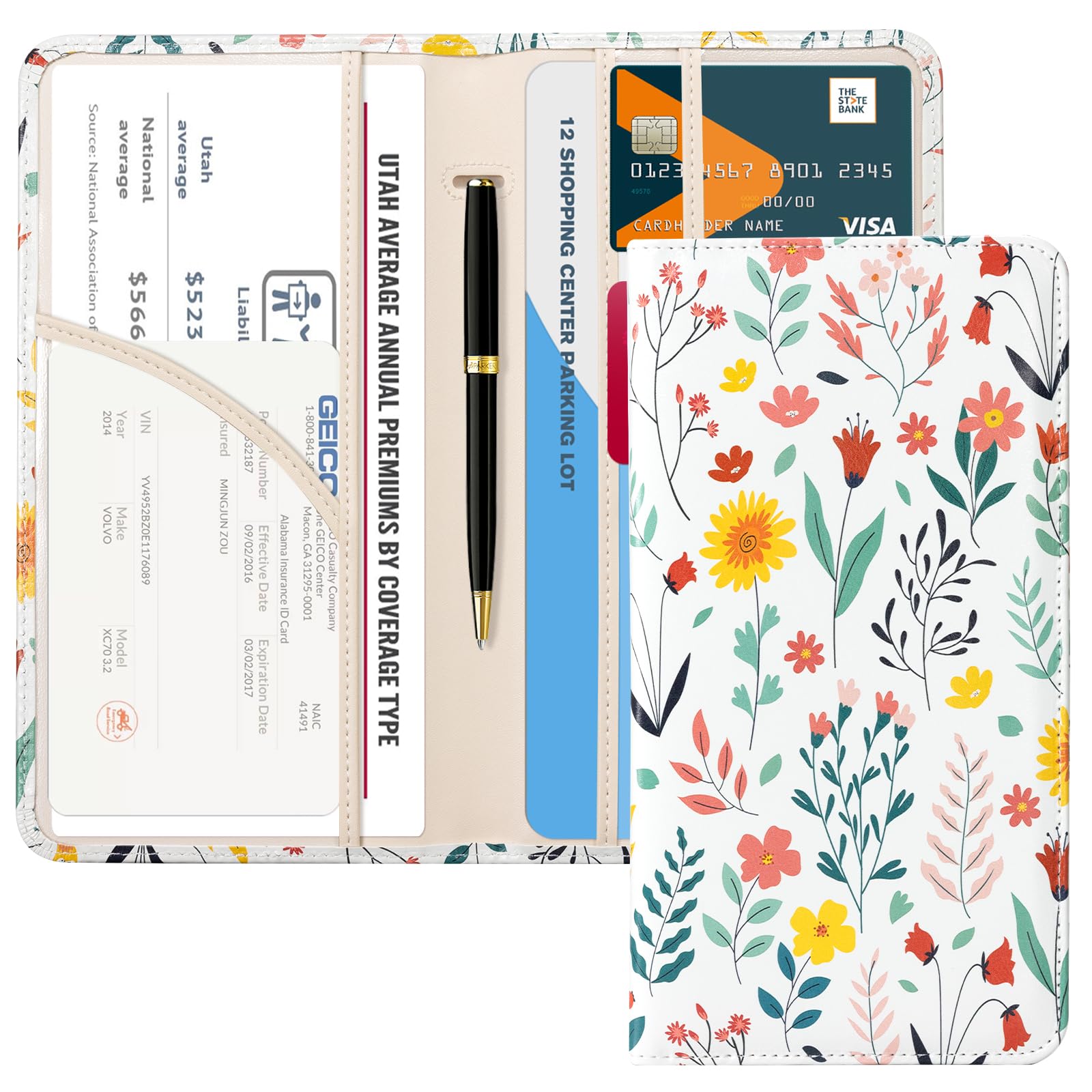 Car Registration Insurance Holder for Glove Box Organizer Case Vehicle