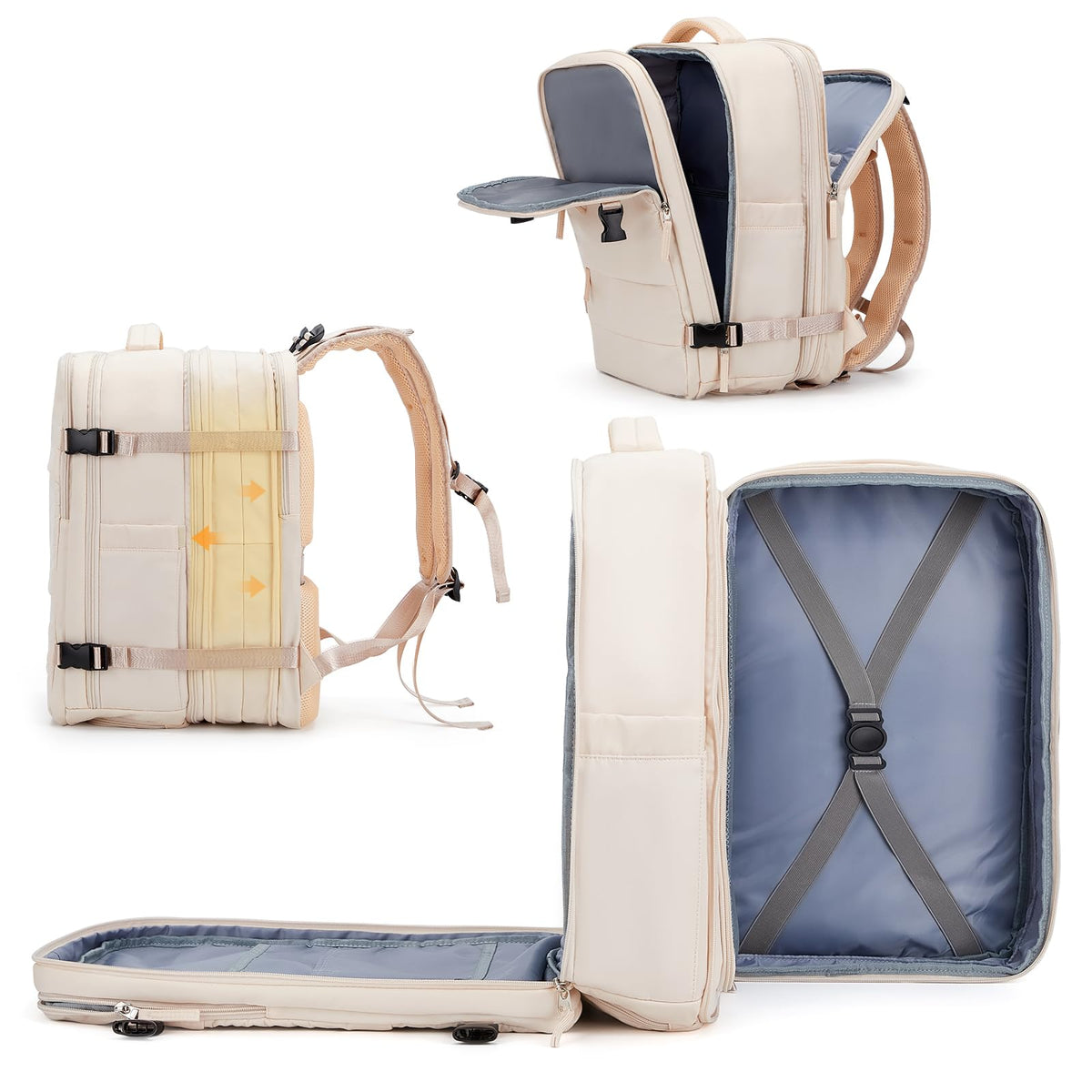 45L Expandable Travel Backpack with Laptop & Shoe Compartment