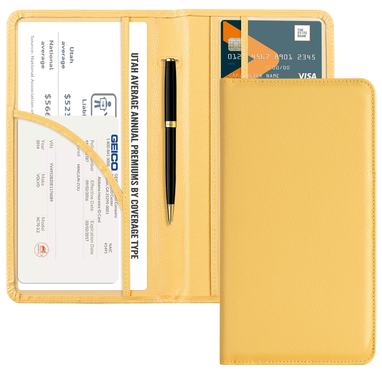 Car Registration Insurance Holder for Glove Box Organizer Case Vehicle