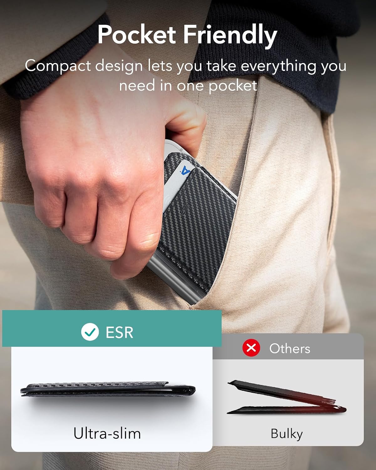 ESR for MagSafe Wallet with Adjustable Stand, 5 Card Holder