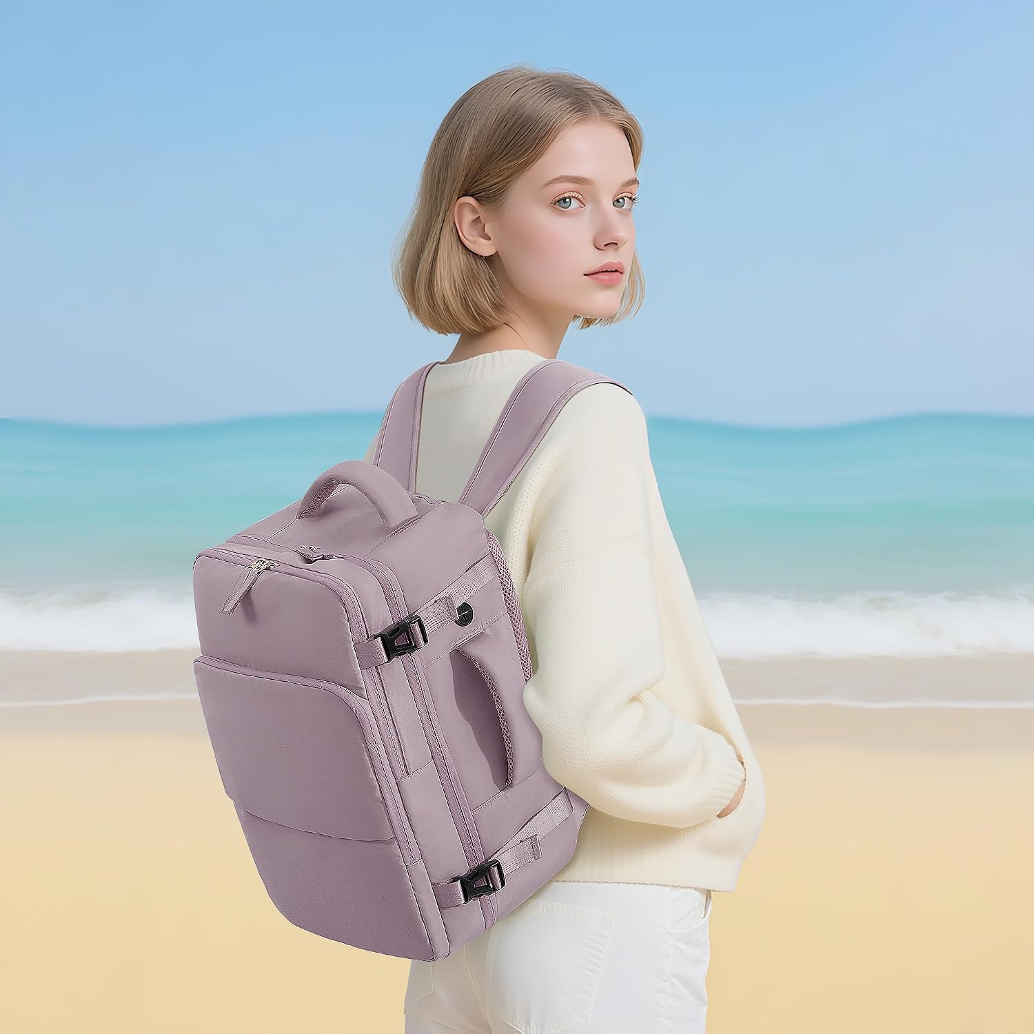 Sinaliy Travel Backpack, TSA Carry on Flight Approved Backpack