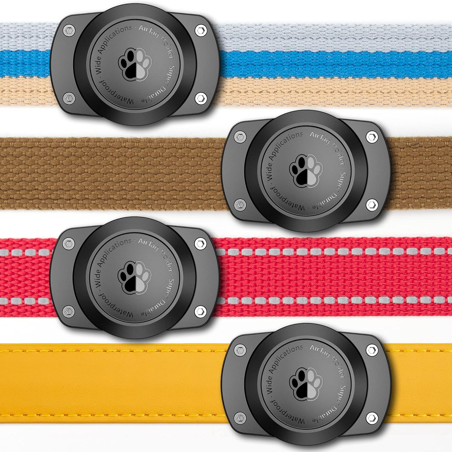 Waterproof Airtag Dog Collar Holder, Ultra-Durable Dog & Cat Collars Mount for Airtag, Fits All Width Collars