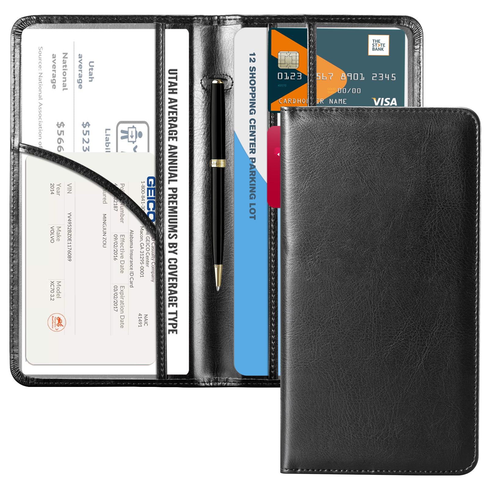 Car Registration Insurance Holder for Glove Box Organizer Case Vehicle