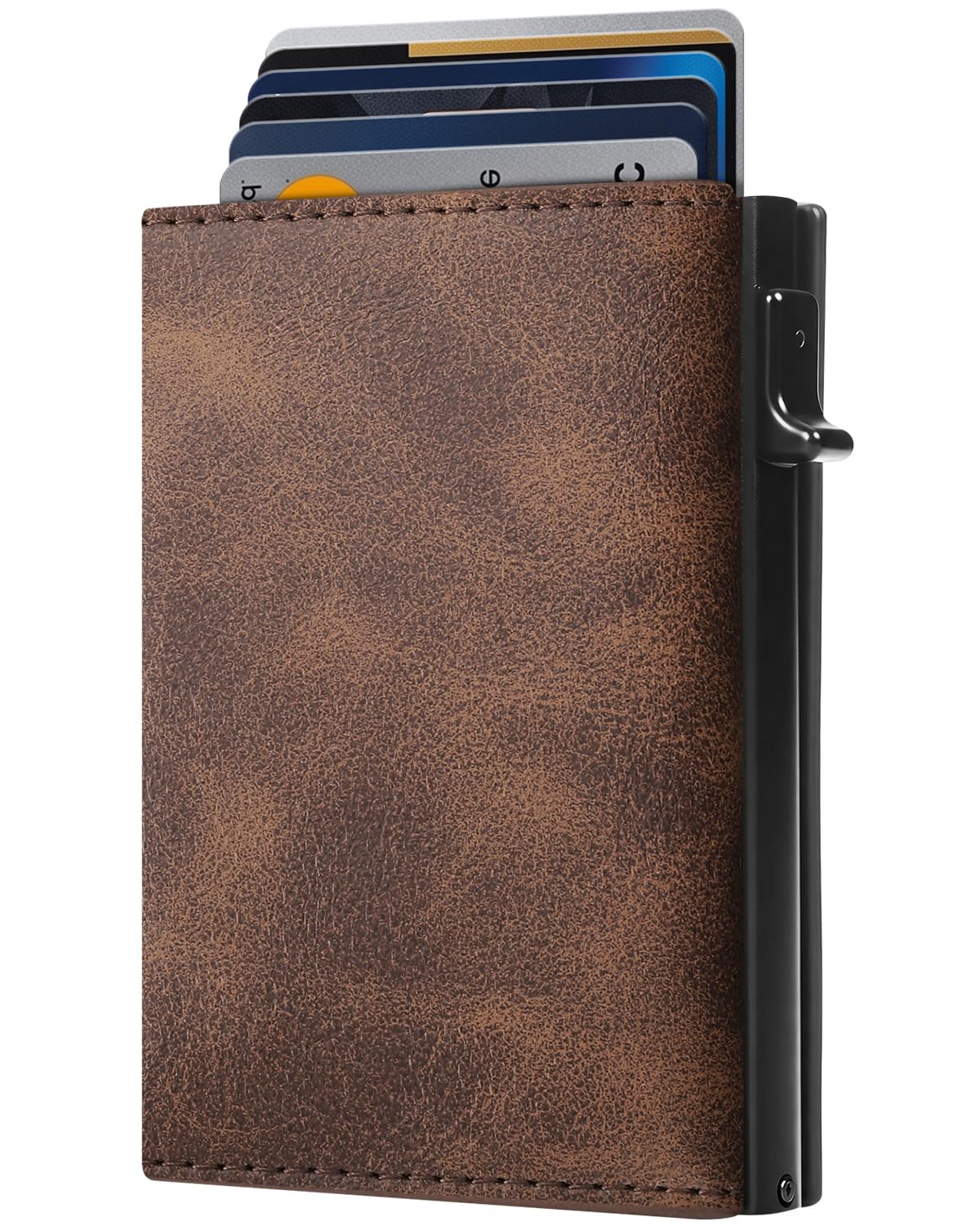 RFID Smart Wallet for Men Pop Up Card Holder Leather Wallet