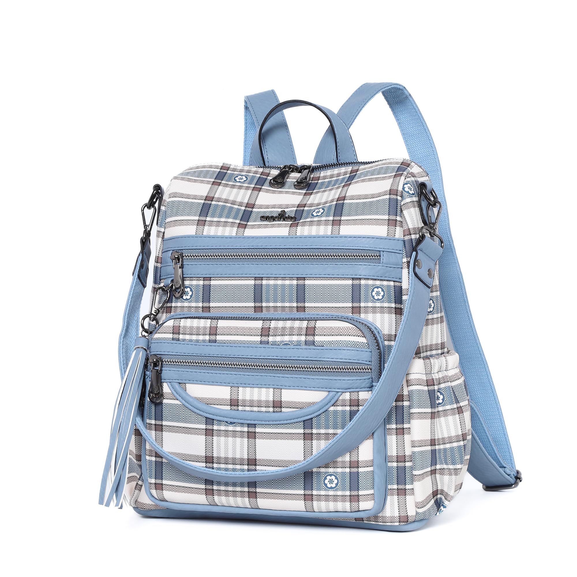 Women’s Leather Backpack & Shoulder Bag – Casual Zipper Purse
