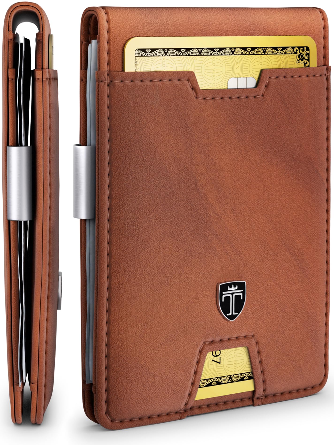 TRAVANDO Mens Slim Wallet with Money Clip AUSTIN RFID Blocking Bifold Credit Card Holder for Men with Gift Box