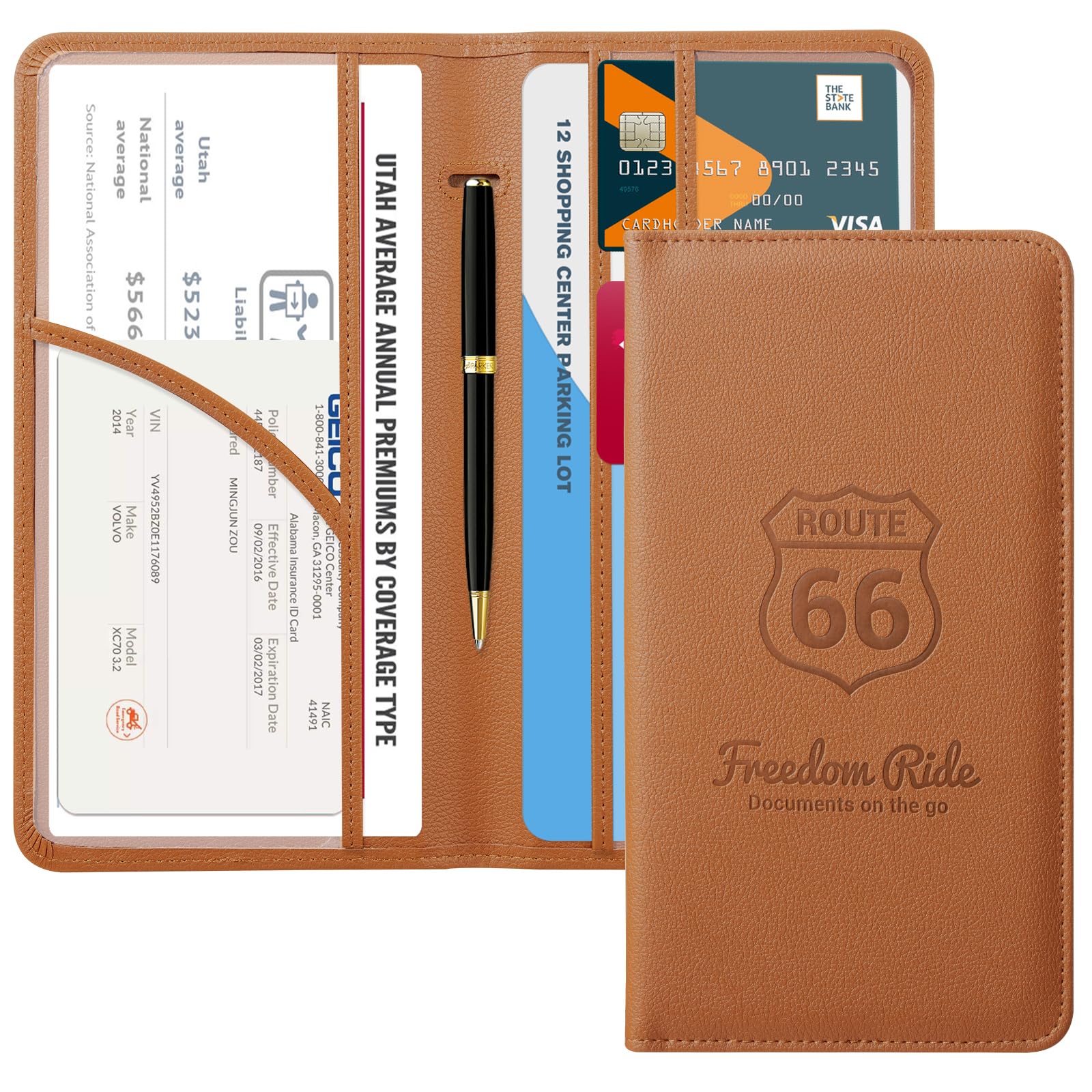 Car Registration Insurance Holder for Glove Box Organizer Case Vehicle