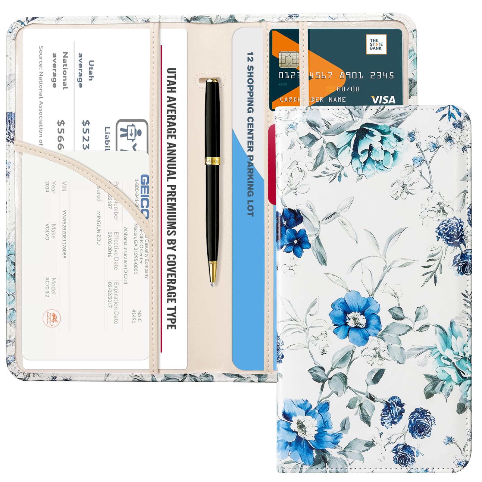 Car Registration Insurance Holder for Glove Box Organizer Case Vehicle