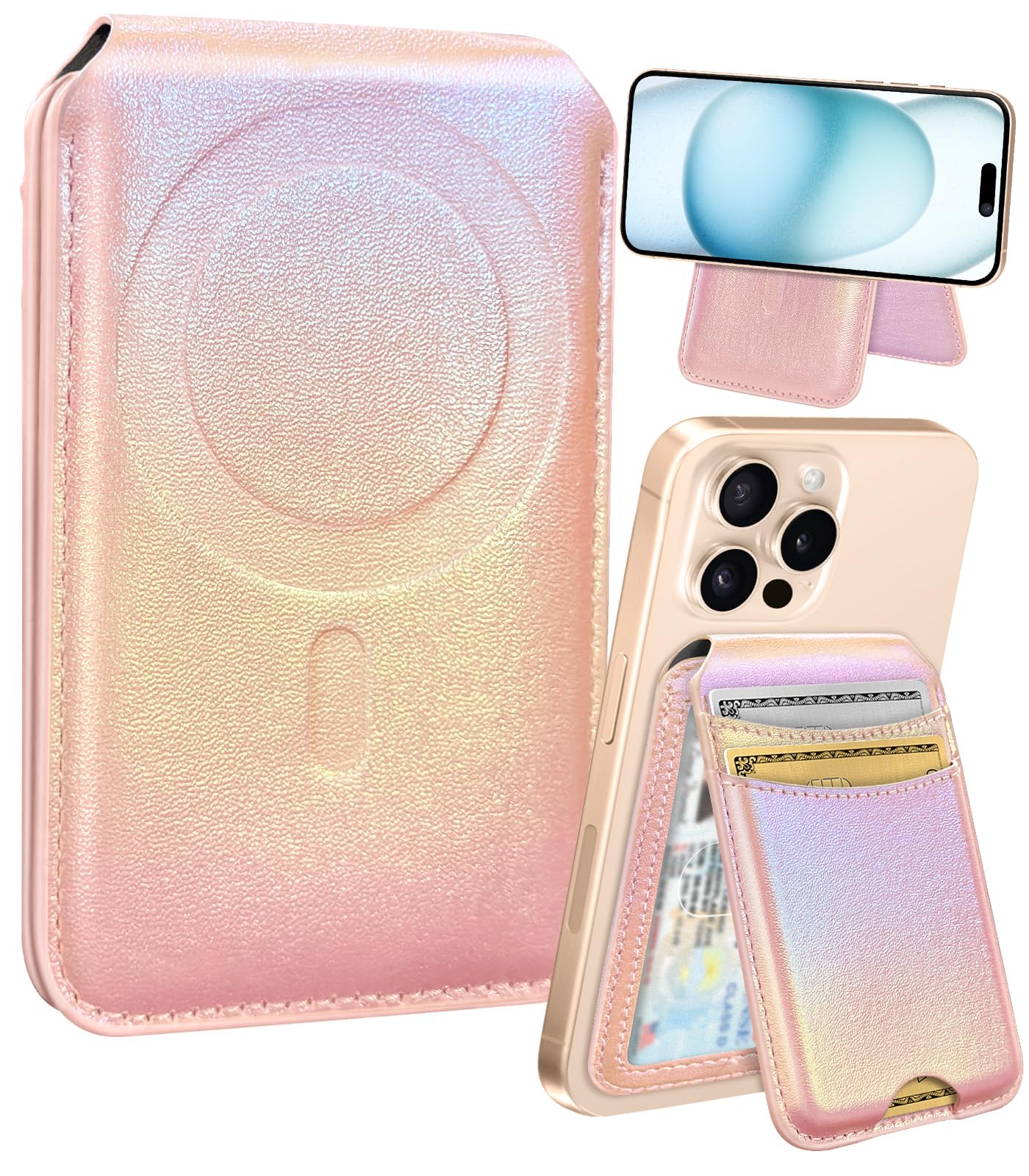 MagSafe Magnetic Wallet RFID Card Holder Stand for 12-17 iPhone Series
