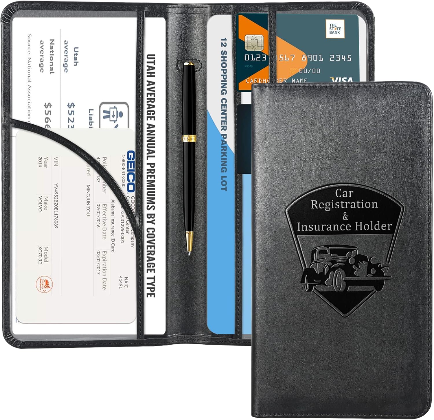 Car Registration Insurance Holder for Glove Box Organizer Case Vehicle