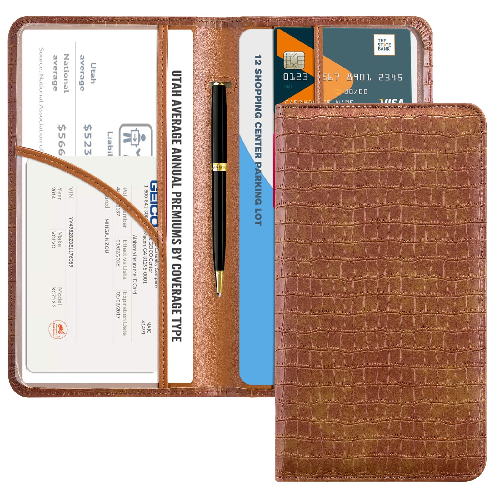Car Registration Insurance Holder for Glove Box Organizer Case Vehicle