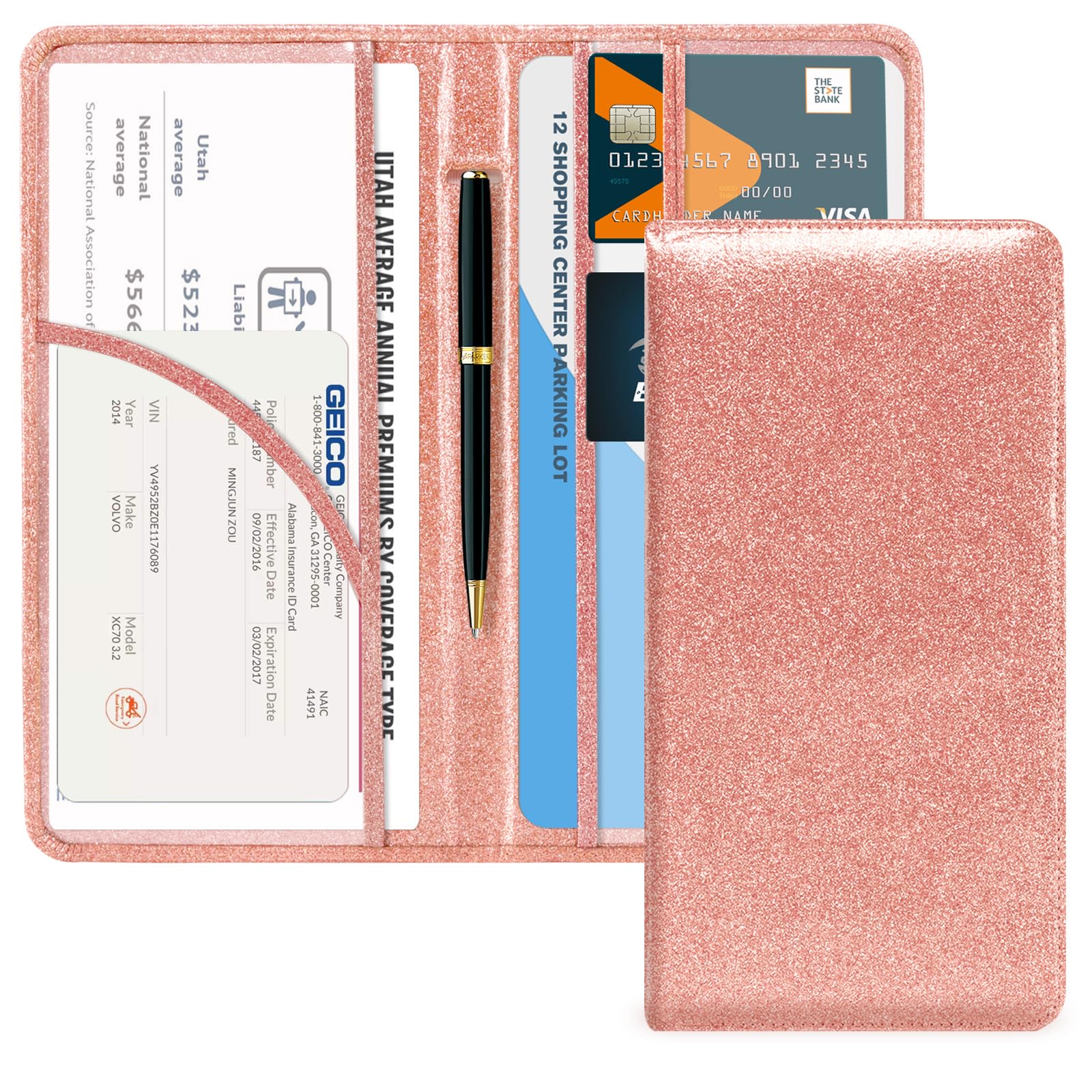 Car Registration Insurance Holder for Glove Box Organizer Case Vehicle