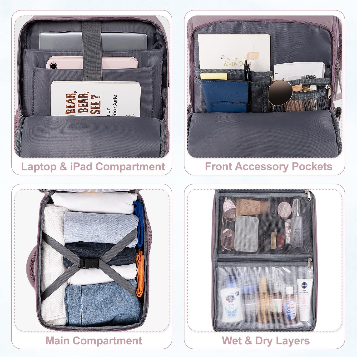 Sinaliy Travel Backpack, TSA Carry on Flight Approved Backpack