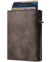 RFID Smart Wallet for Men Pop Up Card Holder Leather Wallet
