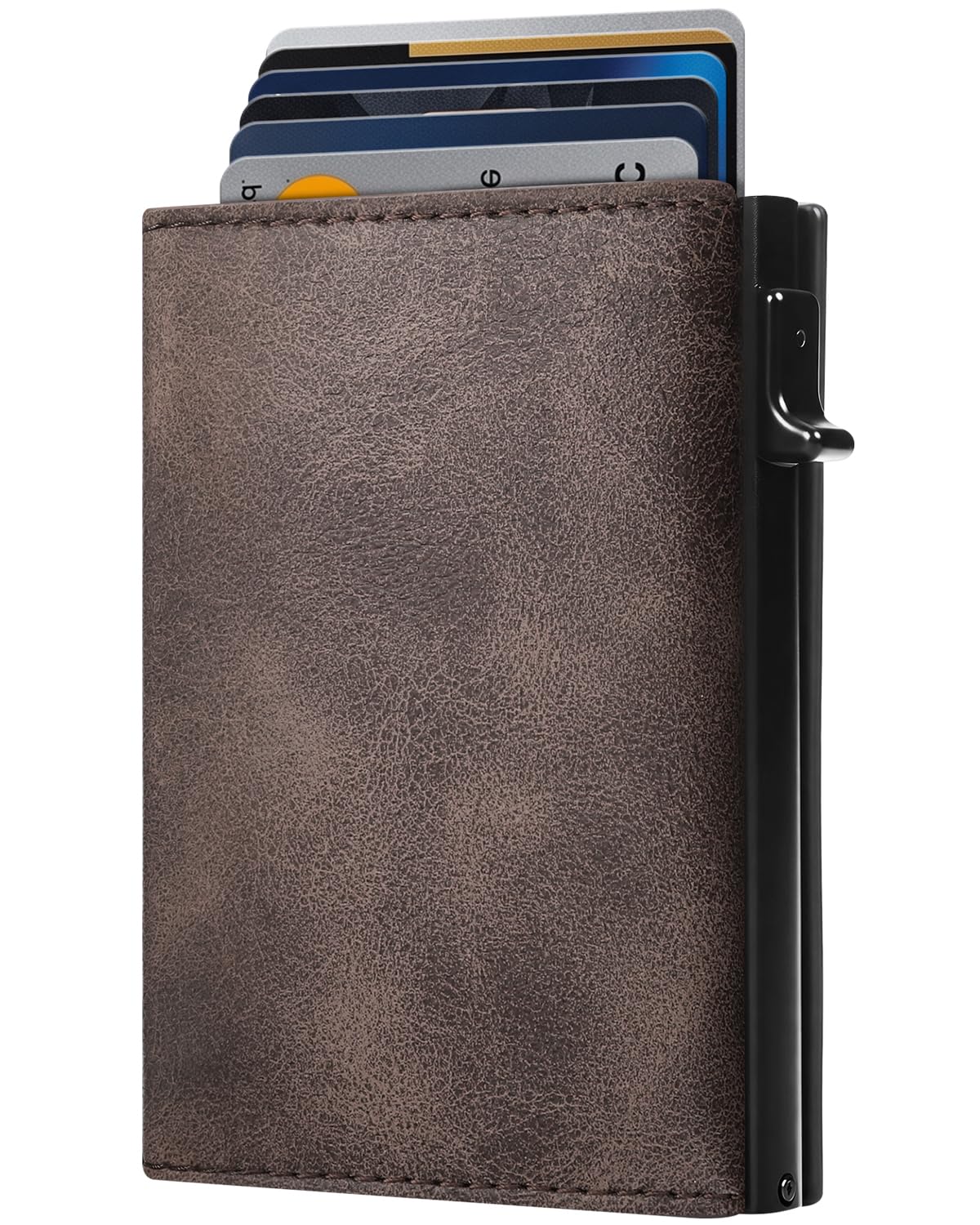RFID Smart Wallet for Men Pop Up Card Holder Leather Wallet