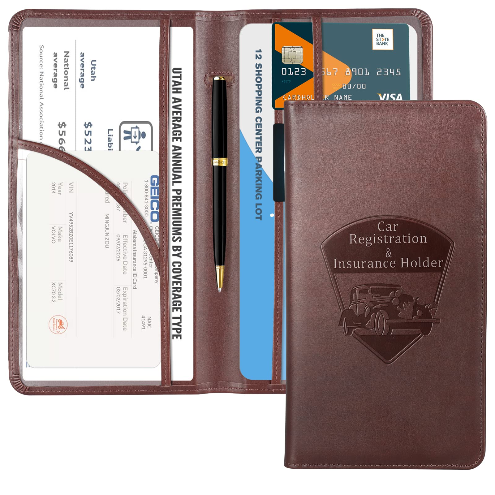 Car Registration Insurance Holder for Glove Box Organizer Case Vehicle