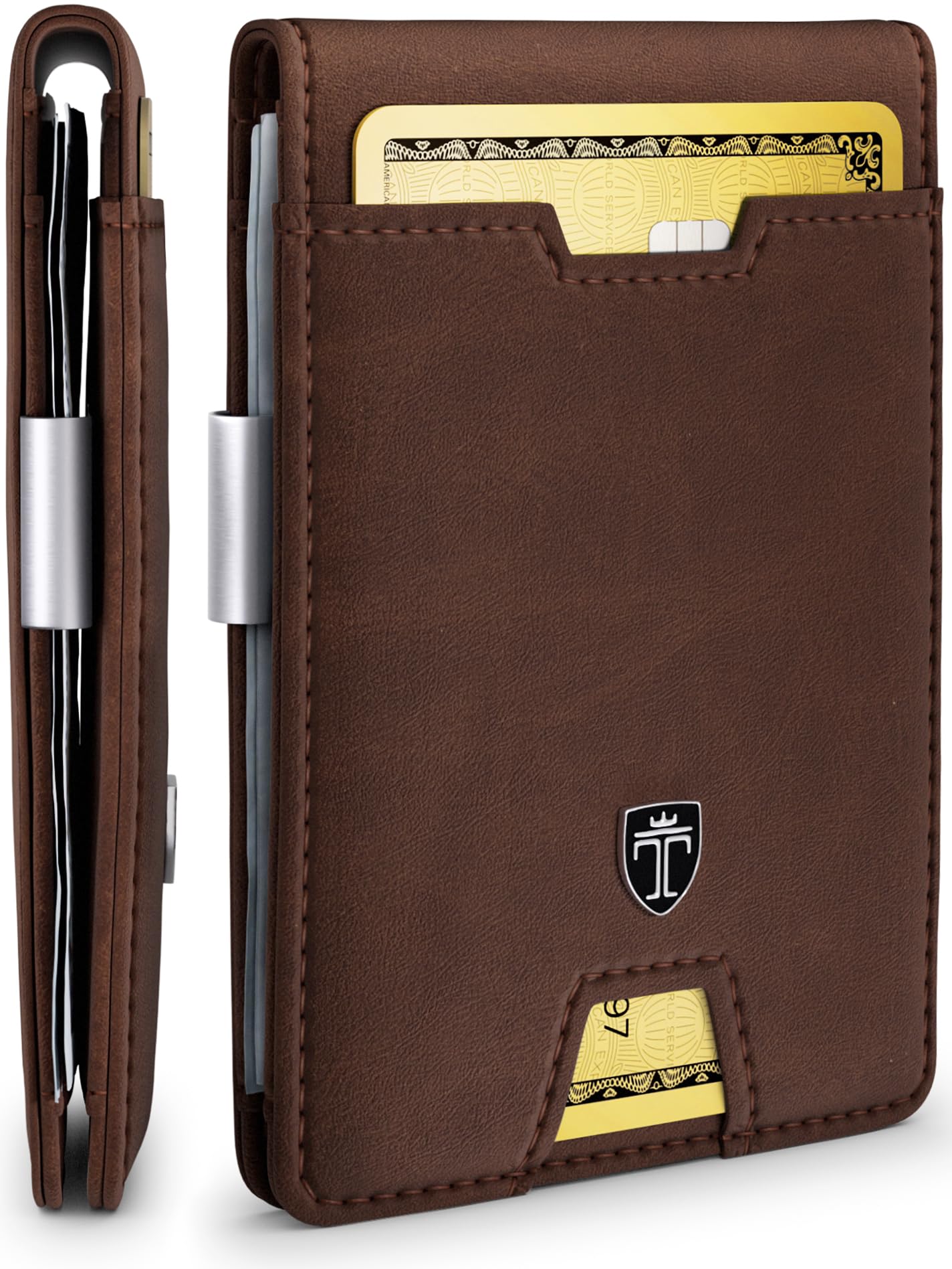 TRAVANDO Mens Slim Wallet with Money Clip AUSTIN RFID Blocking Bifold Credit Card Holder for Men with Gift Box