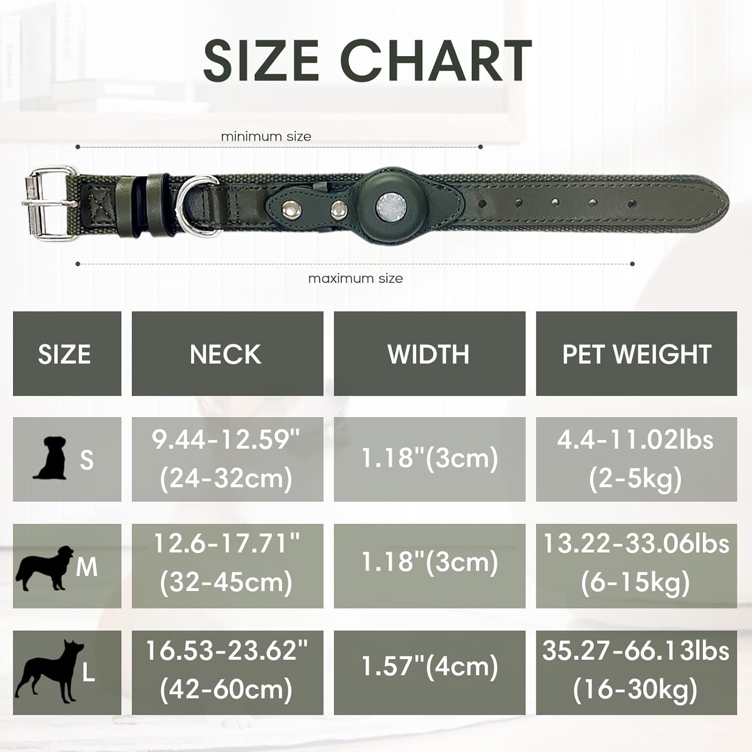 ABBY's AirTag Dog Collar – Leather Tracker Collar for Small to Large Dogs - Abbycart