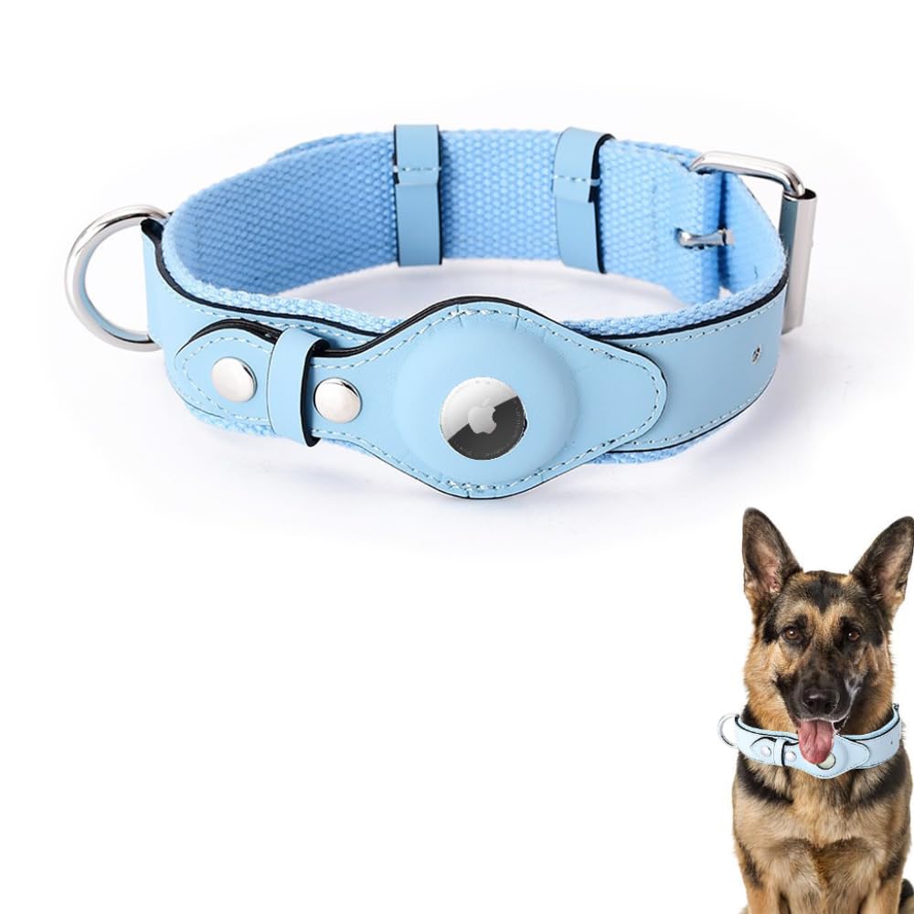 ABBY's AirTag Dog Collar – Leather Tracker Collar for Small to Large Dogs - Abbycart