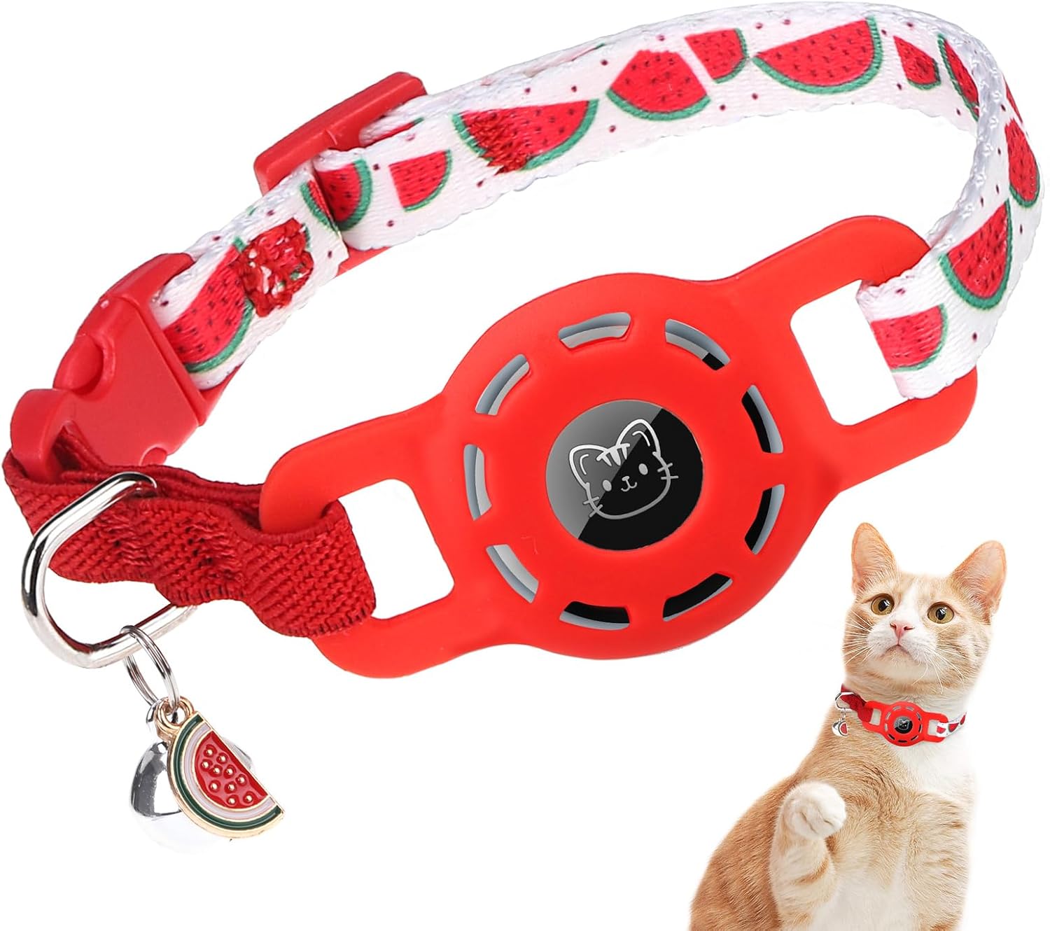 Adjustable Breakaway Cat Collar with AirTag Holder and Bell - Safe & Stylish - Abbycart
