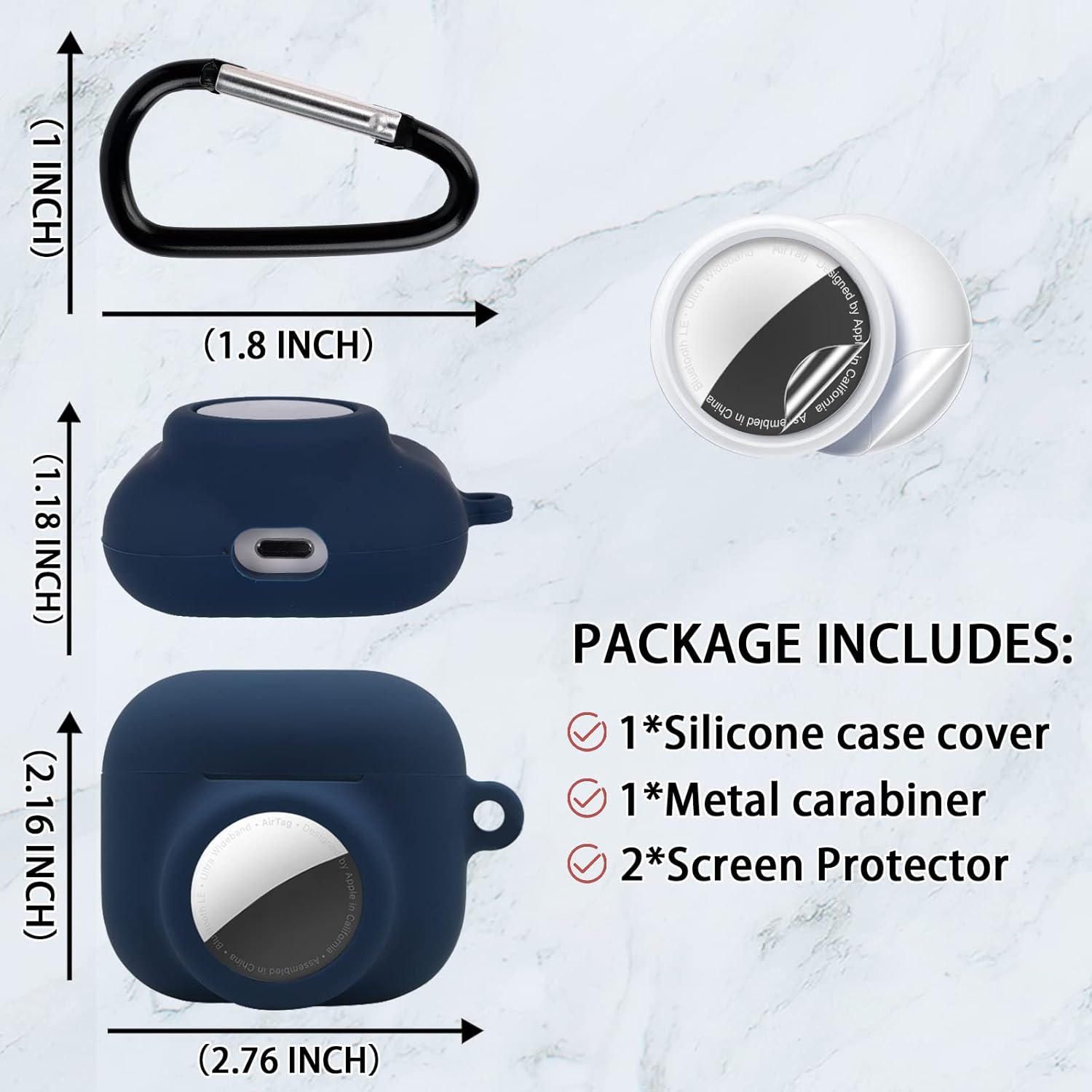 AirPods 3 Case with AirTag Holder, Silicone Cover & Keychain Clip
