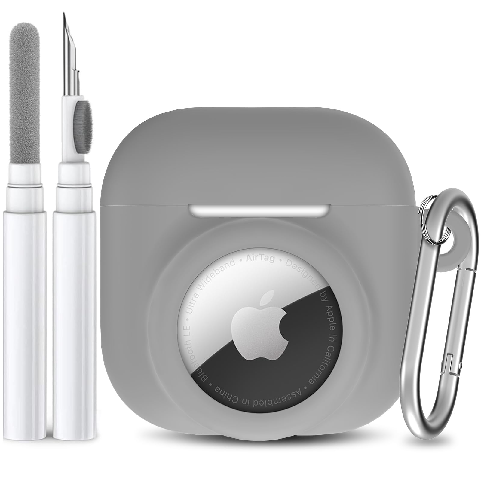 AirPods 4 Case with AirTag Slot – Shockproof Silicone Cover with Carabiner & Cleaning Kit - Abbycart