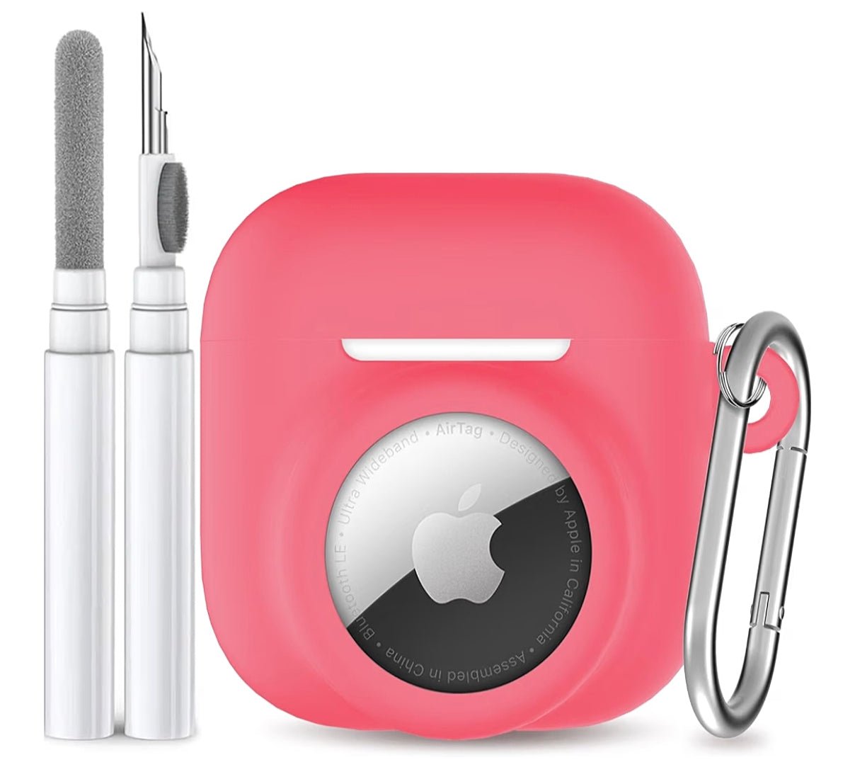 AirPods 4 Case with AirTag Slot – Shockproof Silicone Cover with Carabiner & Cleaning Kit