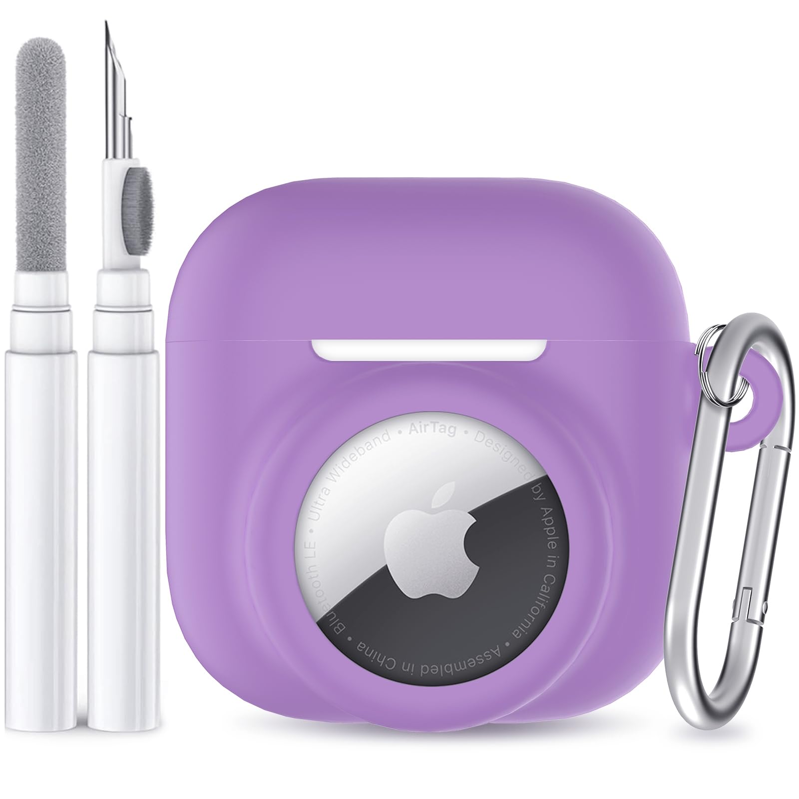 AirPods 4 Case with AirTag Slot – Shockproof Silicone Cover with Carabiner & Cleaning Kit - Abbycart