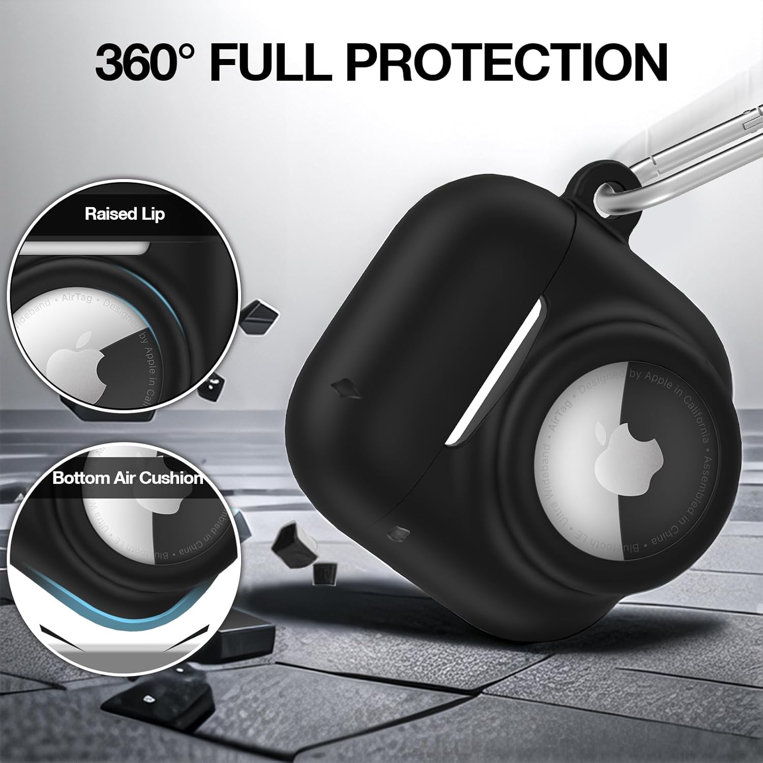 AirPods 4 Case with AirTag Slot – Shockproof Silicone Cover with Carabiner & Cleaning Kit - Abbycart