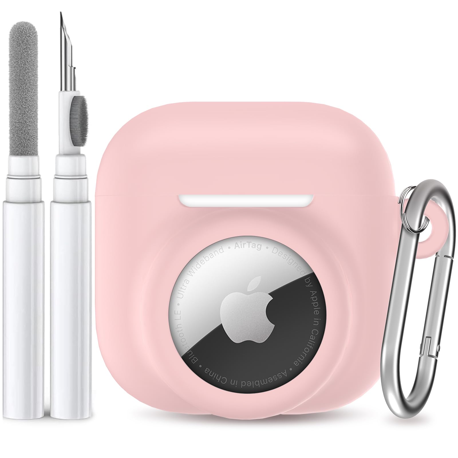 AirPods 4 Case with AirTag Slot – Shockproof Silicone Cover with Carabiner & Cleaning Kit - Abbycart