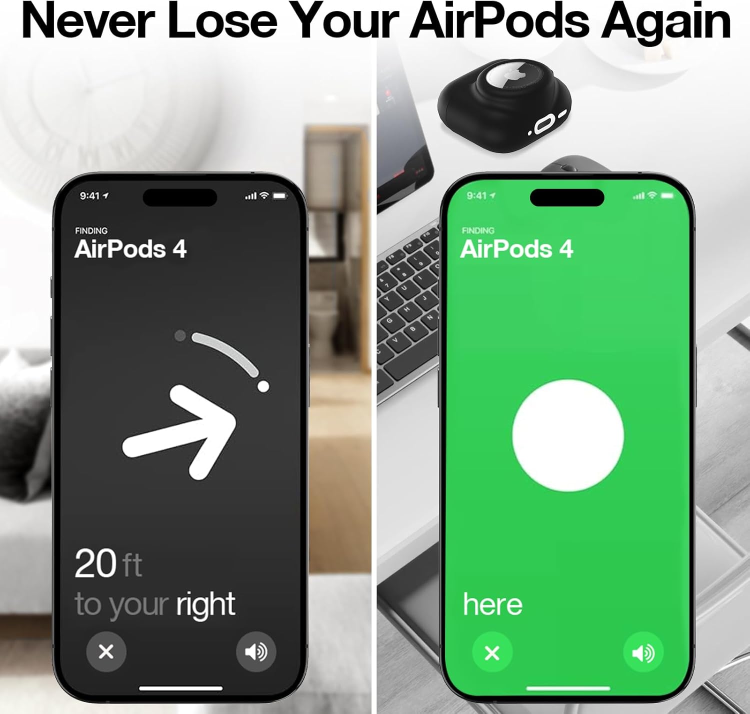AirPods 4 Case with AirTag Slot – Shockproof Silicone Cover with Carabiner & Cleaning Kit - Abbycart