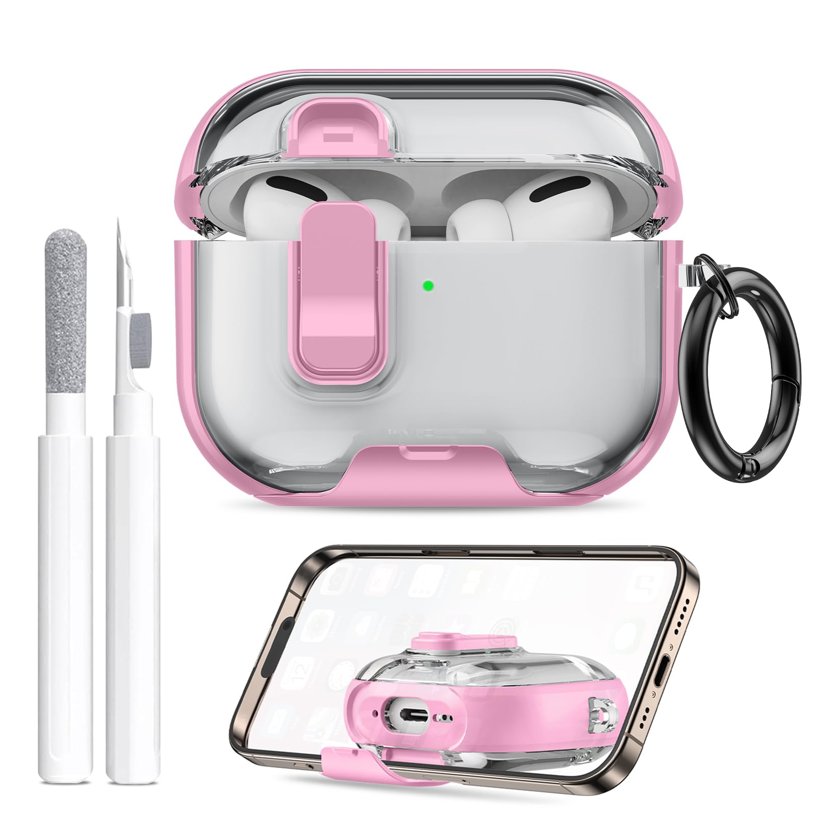 AirPods Pro 3 Case Shockproof Cover with Stand & Keychain