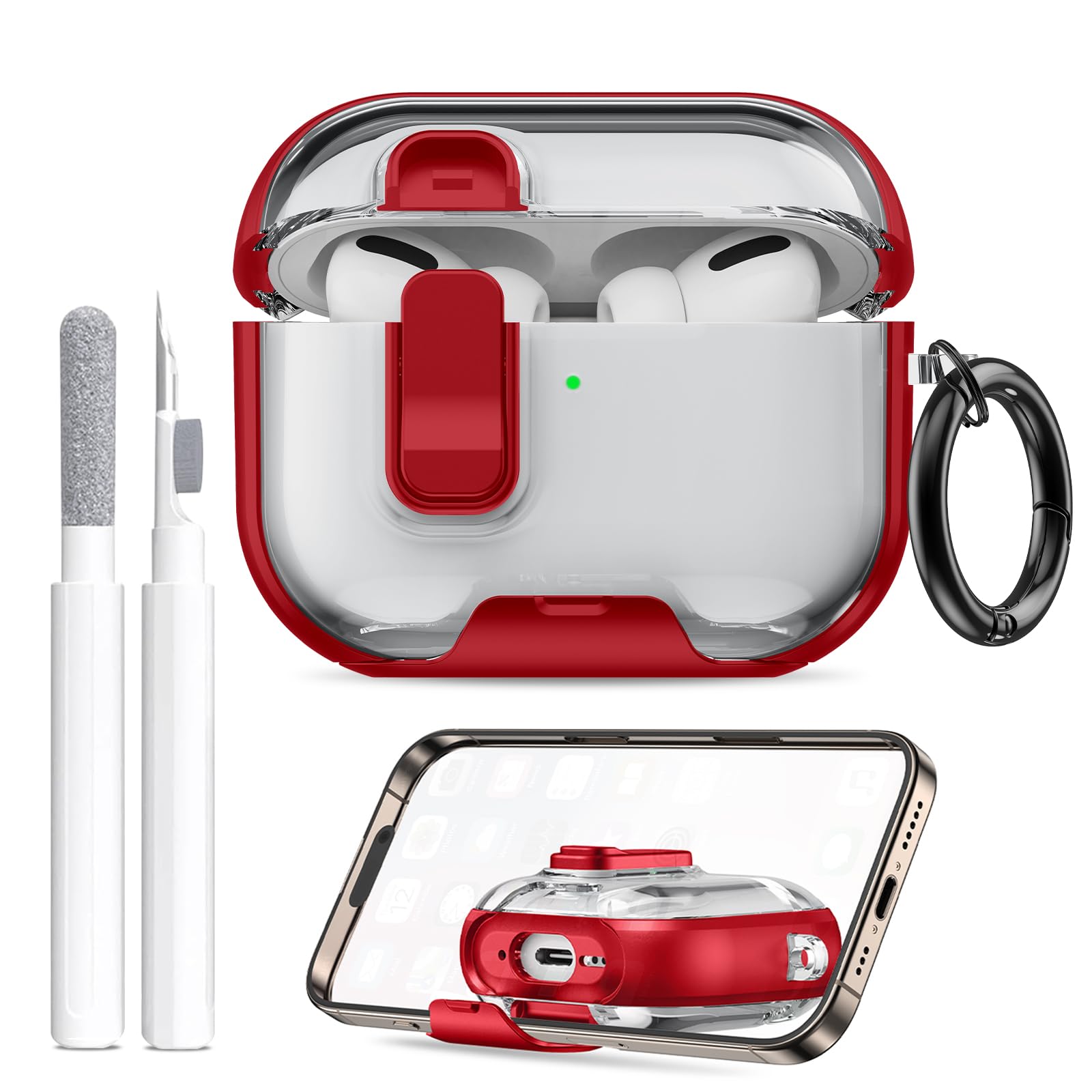 AirPods Pro 3 Case Shockproof Cover with Stand & Keychain