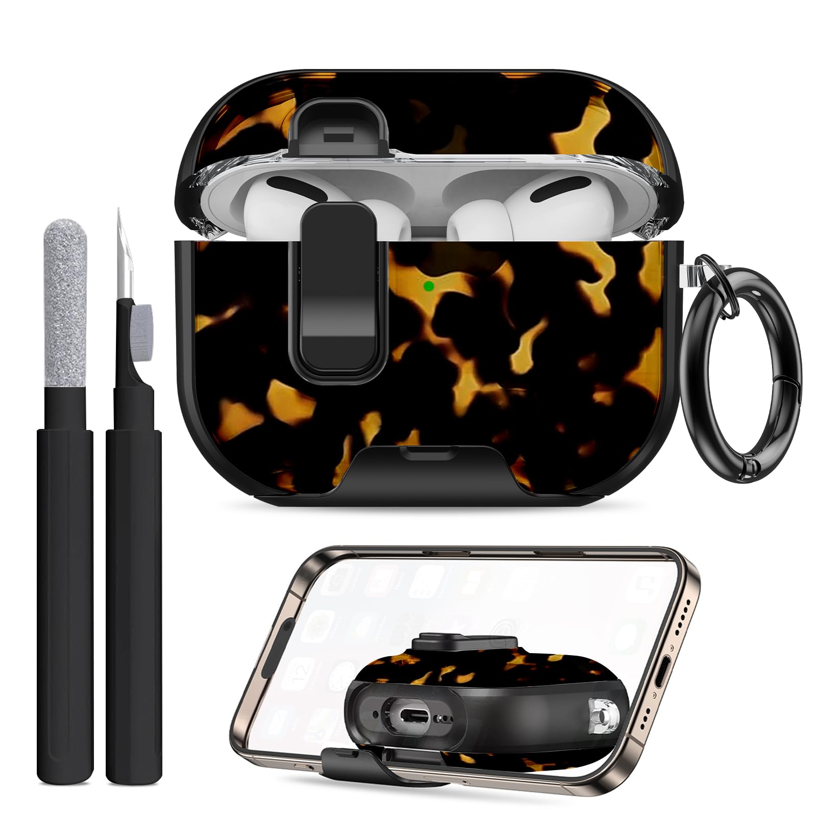AirPods Pro 3 Case Shockproof Cover with Stand & Keychain