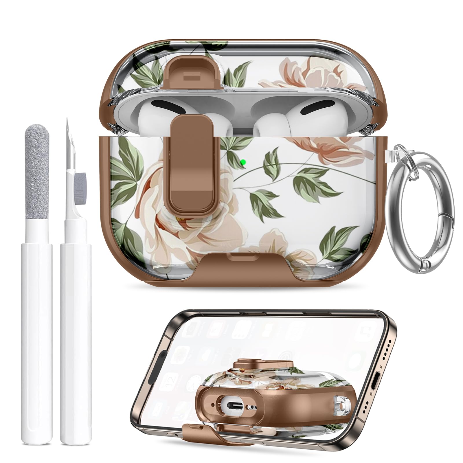 AirPods Pro 3 Case Shockproof Cover with Stand & Keychain