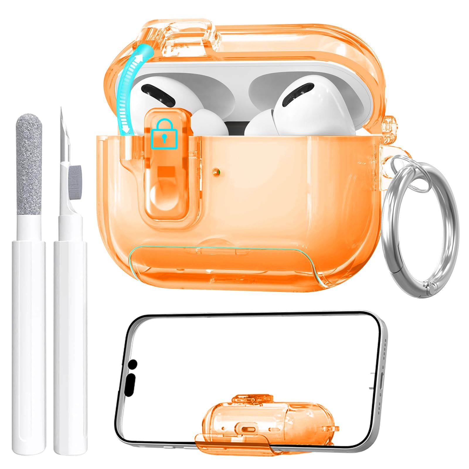 AirPods Pro 3 Case Shockproof Cover with Stand & Keychain