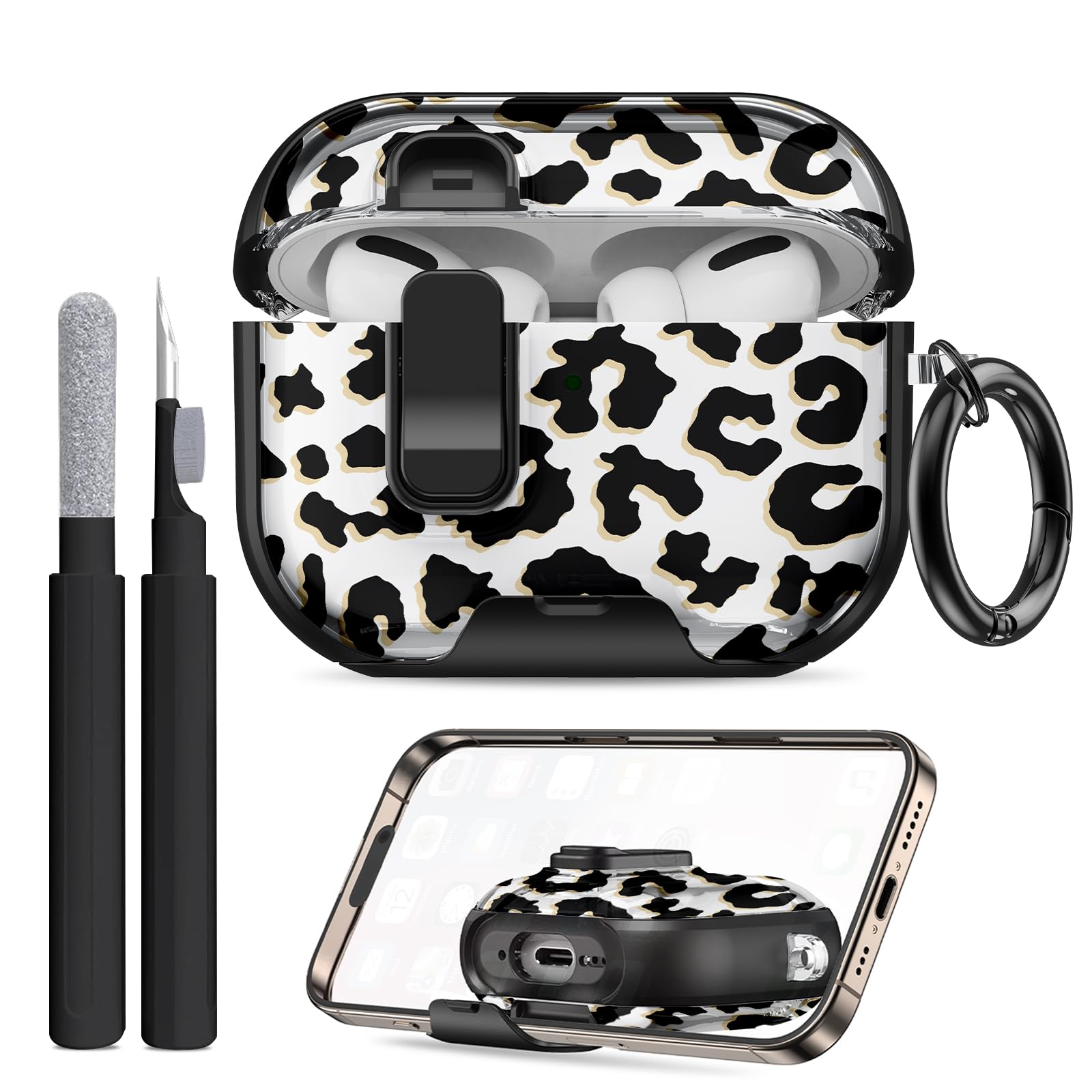 AirPods Pro 3 Case Shockproof Cover with Stand & Keychain