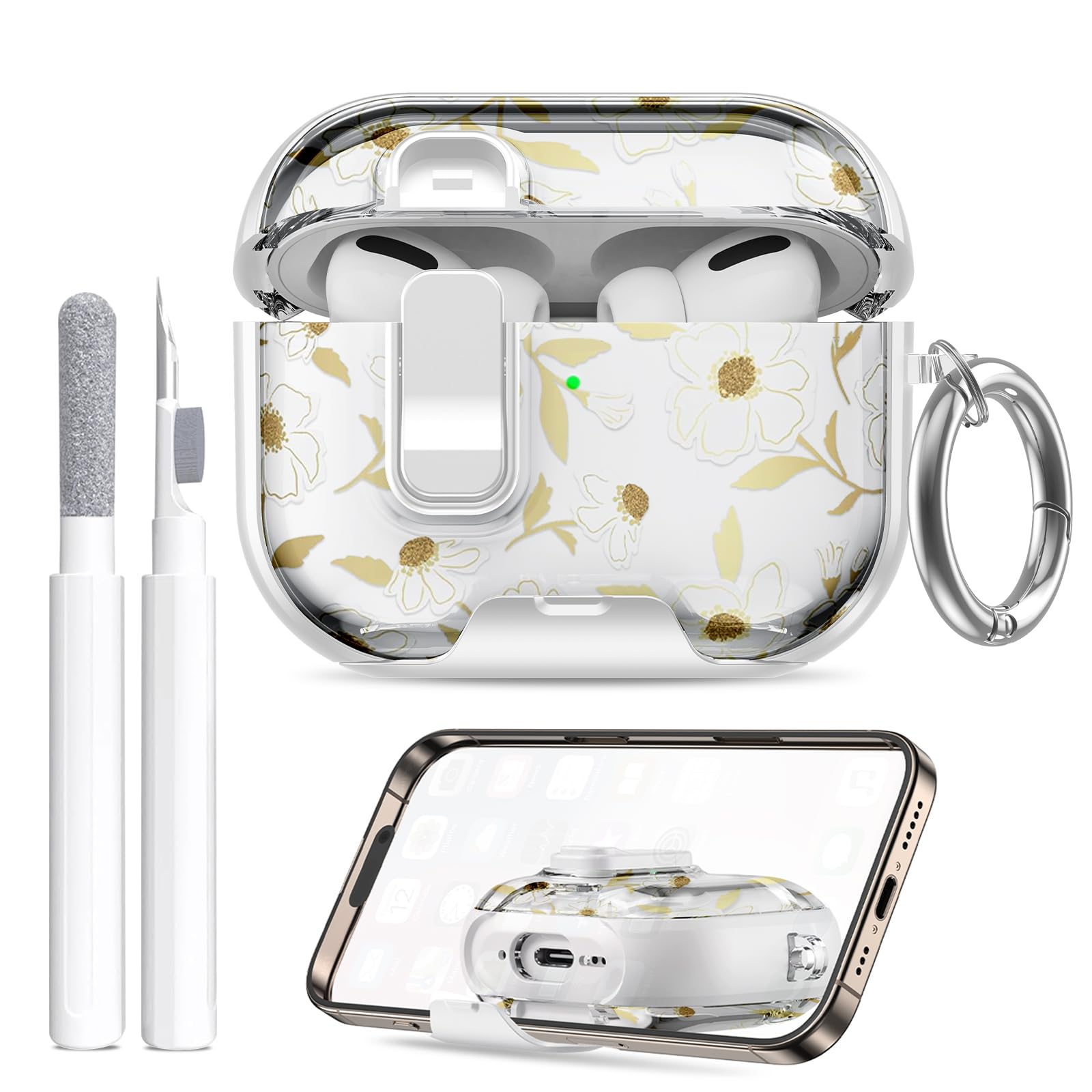 AirPods Pro 3 Case Shockproof Cover with Stand & Keychain