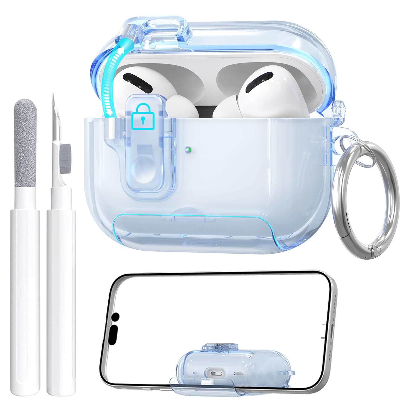 AirPods Pro 3 Case Shockproof Cover with Stand & Keychain